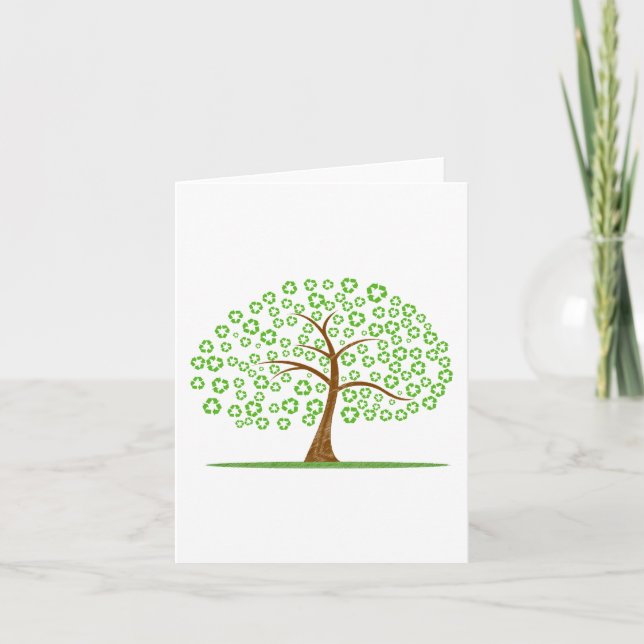 tree with recycling for leaves eco design.png karte (Vorderseite)