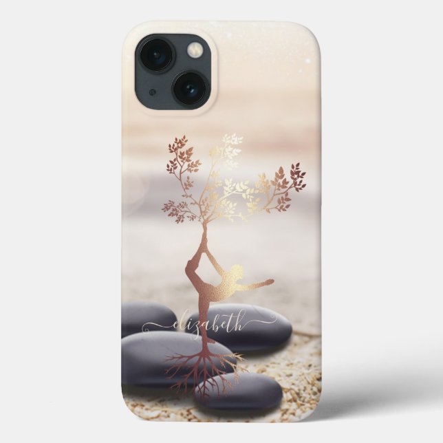Tree Women Silhouette Zen Stones Case-Mate iPhone Hülle (Rückseite)