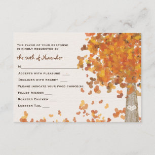 Tree zum Hochzeitstich RSVP Response Card Carved I Karte