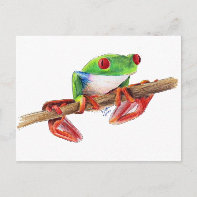 Treefrog Frog süße Tier Illustration Postkarte (Vorderseite)