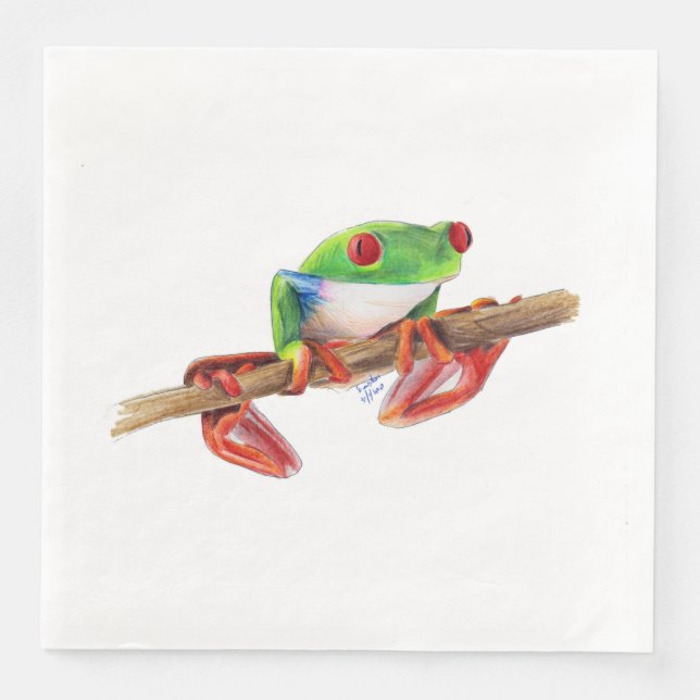 Treefrog Frog süße Tier Illustration Serviette (Vorderseite)