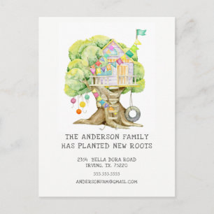 Treehouse Moving Announction Post Card Ankündigungspostkarte