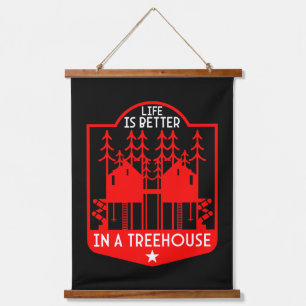 Treehouse Playhouse Geschenke und Bekleidung Wandteppich Mit Holzrahmen