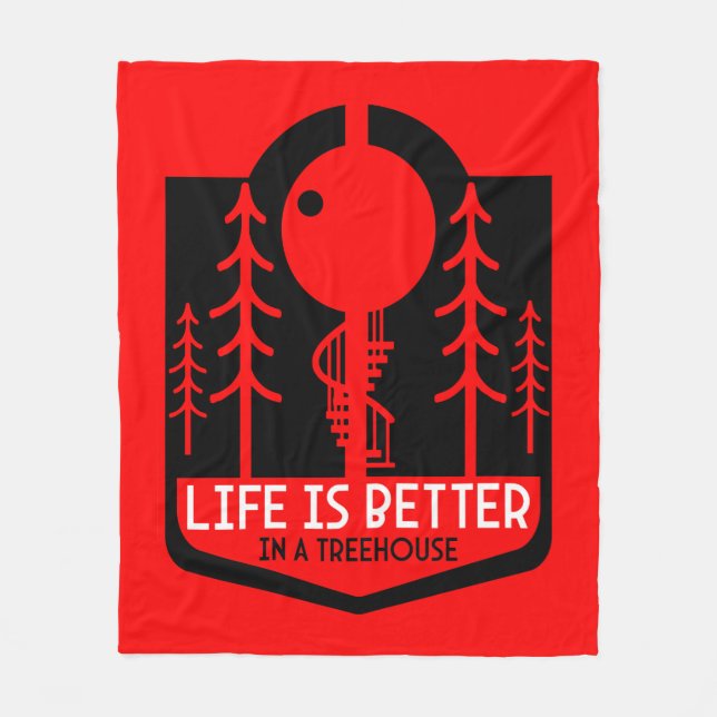 Treehouse Playhouse Zurück zur Schule Fleecedecke (Vorderseite)