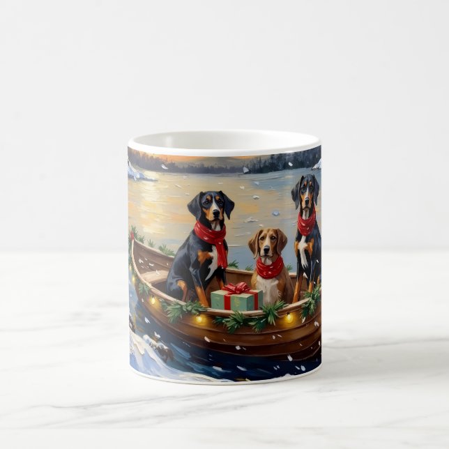 Treeing Walker Coonhound Christmas Boat Holiday Kaffeetasse (Mittel)