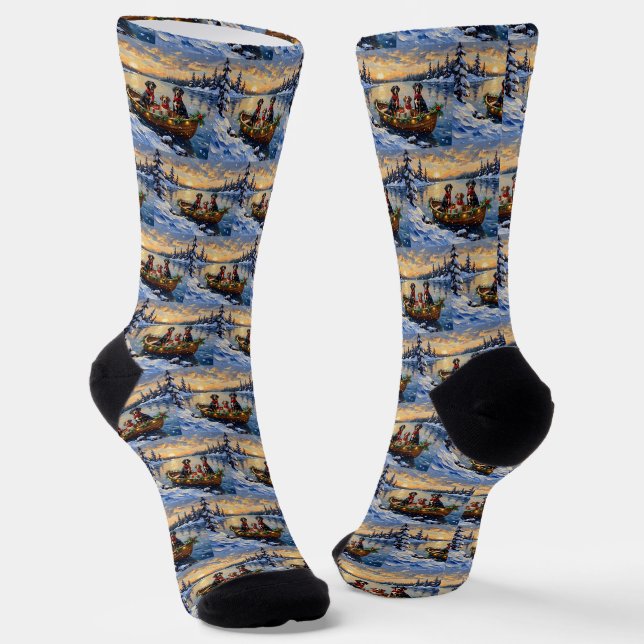 Treeing Walker Coonhound Christmas Boat Holiday Socken (Gewinkelt)