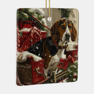Treeing Walker Coonhound Dog Christmas Festive Keramikornament