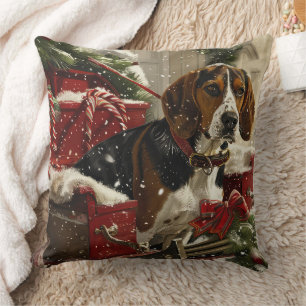 Treeing Walker Coonhound Dog Christmas Festive Kissen
