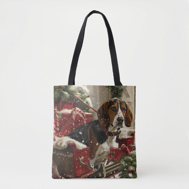 Treeing Walker Coonhound Dog Christmas Festive Tasche (Vorderseite)