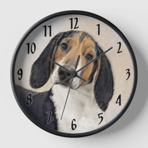 Treeing Walker Coonhound Gemälde - Original Kunst Uhr
