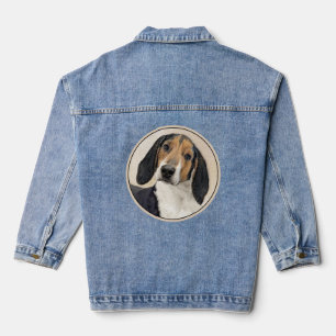 Treeing Walker Coonhound-Gemälde - Originalkunst Jeansjacke
