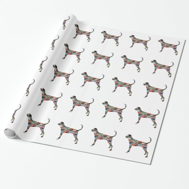 Treeing Walker Coonhound Geometrische Silhouette Geschenkpapier (Ungerollt)