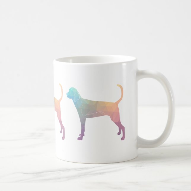 Treeing Walker Coonhound Geometrische Silhouette Kaffeetasse (Rechts)