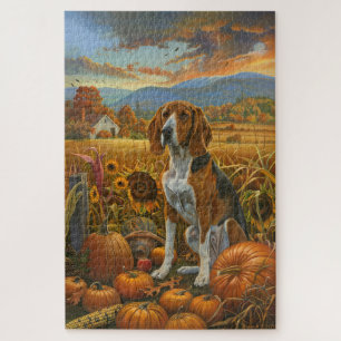 Treeing Walker Coonhound Hund Herbst Erntedank