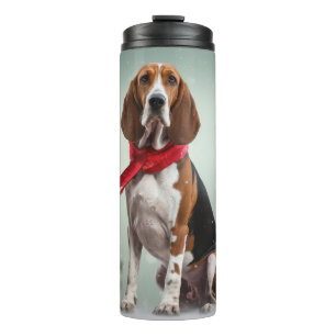 Treeing Walker Coonhound Hund im Schnee Weihnachte Thermosbecher