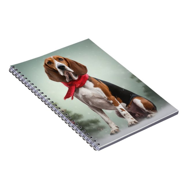 Treeing Walker Coonhound Hund in Schnee Weihnachte Notizblock (Rechte Seite)