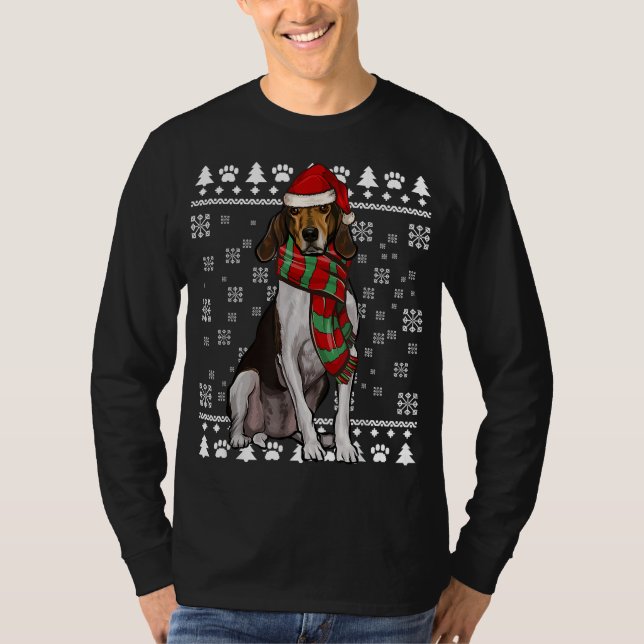 Treeing Walker Coonhound Hund Weihnachtsmannmütze  T-Shirt (Vorderseite)