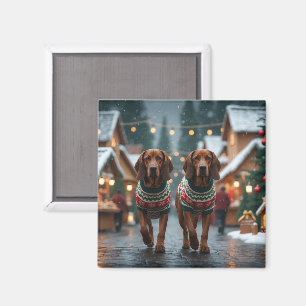 Treeing Walker Coonhound Hunde Weihnachten Schnee  Magnet