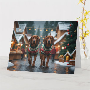 Treeing Walker Coonhound Hunde Weihnachtsschnee Karte