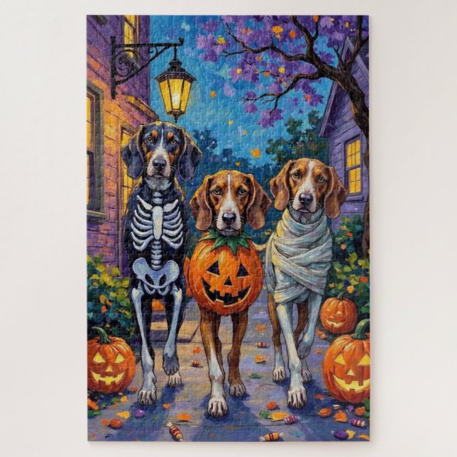Treeing Walker Coonhound In Halloween Costumes (Vertikal)