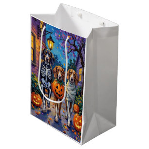 Treeing Walker Coonhound in Halloween-Kostümen Mittlere Geschenktüte