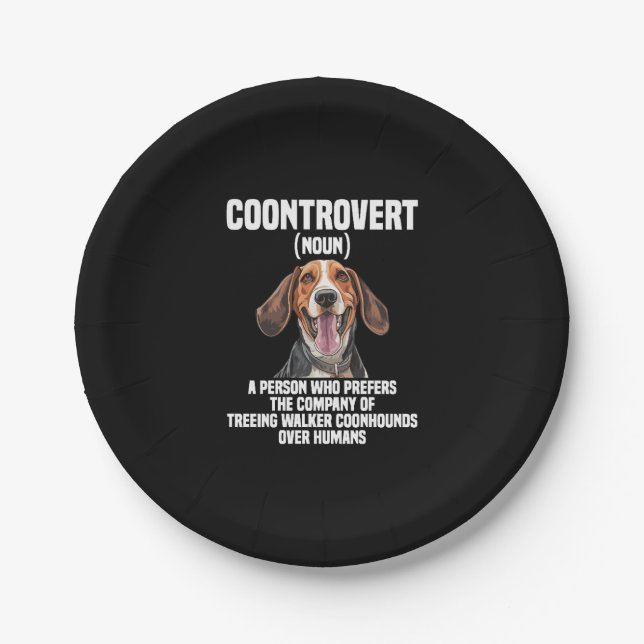 Treeing Walker Coonhound Lover Dog Coontrovert Pappteller (Vorderseite)