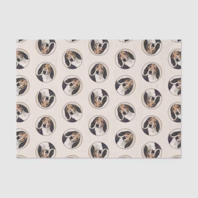 Treeing Walker Coonhound Malerei Original Hunde Ku Seidenpapier (Vorderseite)