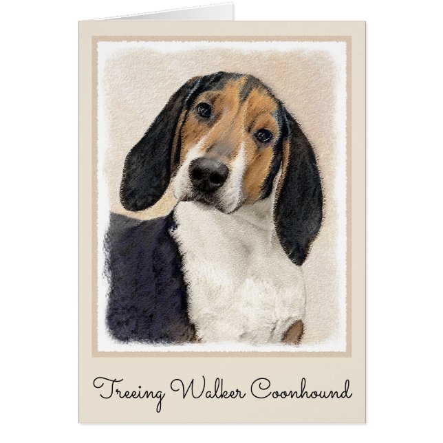 Treeing Walker Coonhound Malerei - Originelle Kuns (Vorne)