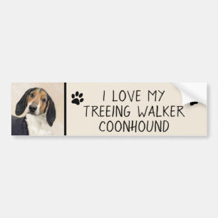 Treeing Walker Coonhound Malerei - Originelle Kuns Autoaufkleber