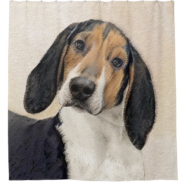 Treeing Walker Coonhound Malerei - Originelle Kuns Duschvorhang (Vorderseite)