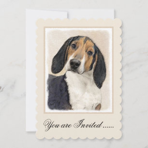 Treeing Walker Coonhound Malerei - Originelle Kuns Einladung