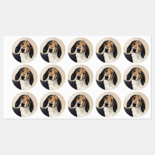 Treeing Walker Coonhound Malerei - Originelle Kuns Etiketten