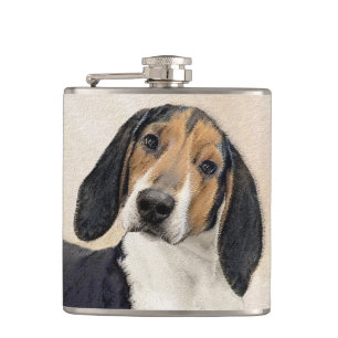 Treeing Walker Coonhound Malerei - Originelle Kuns Flachmann