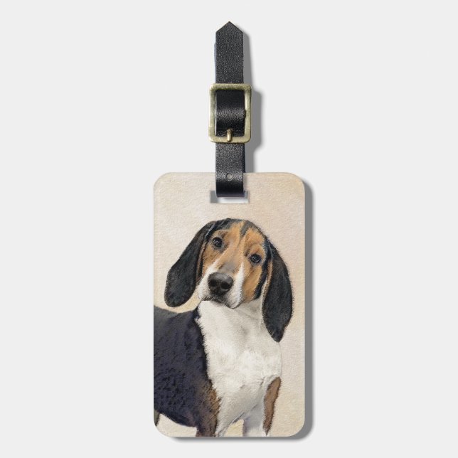Treeing Walker Coonhound Malerei - Originelle Kuns Gepäckanhänger (Vorderseite vertikal)