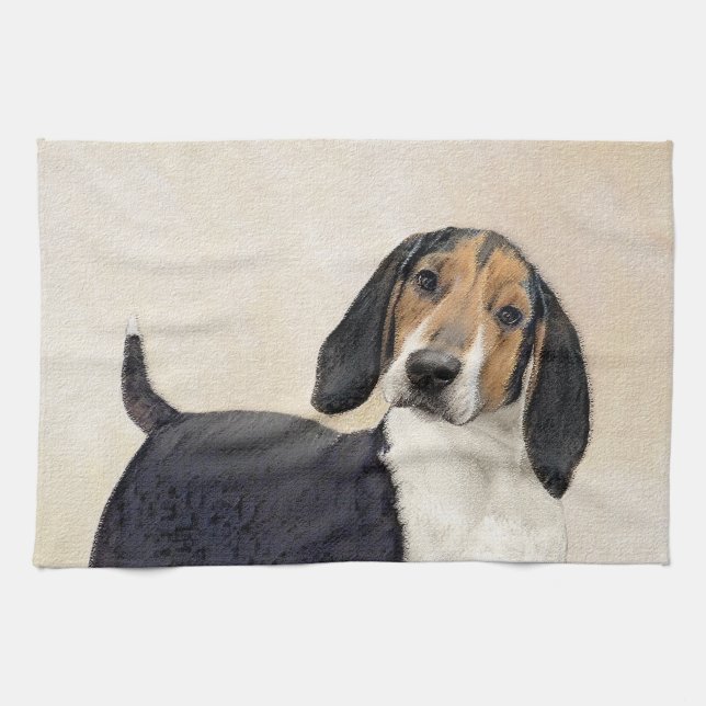 Treeing Walker Coonhound Malerei - Originelle Kuns Geschirrtuch (Horizontal)