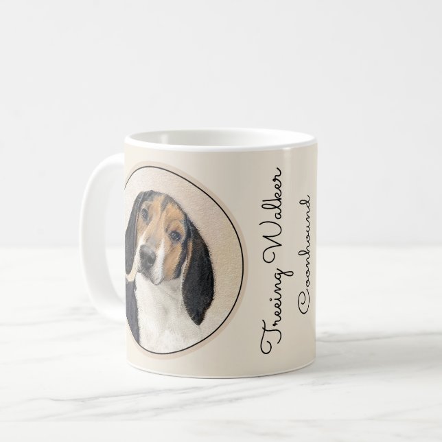 Treeing Walker Coonhound Malerei - Originelle Kuns Kaffeetasse (Vorderseite Links)