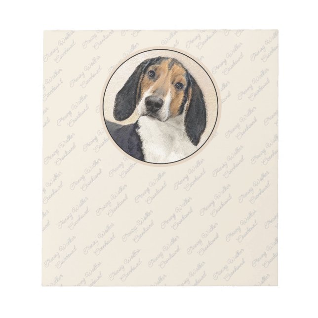 Treeing Walker Coonhound Malerei - Originelle Kuns Notizblock (Vorderseite)
