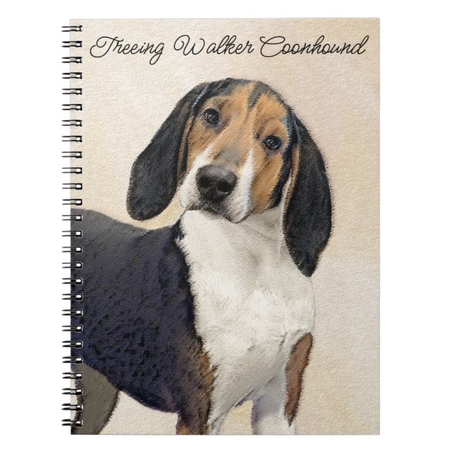 Treeing Walker Coonhound Malerei - Originelle Kuns Notizblock (Vorderseite)