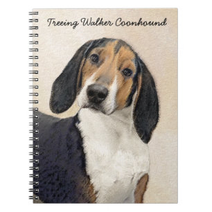 Treeing Walker Coonhound Malerei - Originelle Kuns Notizblock