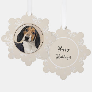 Treeing Walker Coonhound Malerei - Originelle Kuns Ornament Karte