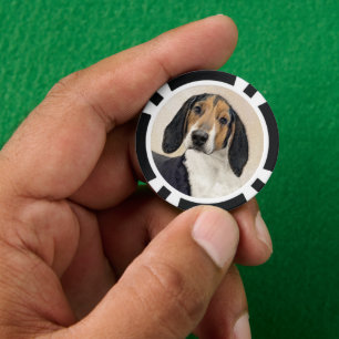 Treeing Walker Coonhound Malerei - Originelle Kuns Pokerchips