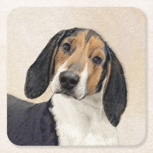 Treeing Walker Coonhound Malerei - Originelle Kuns Rechteckiger Pappuntersetzer