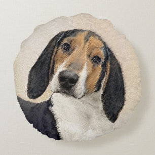 Treeing Walker Coonhound Malerei - Originelle Kuns Rundes Kissen
