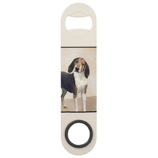 Treeing Walker Coonhound Malerei - Originelle Kuns Speed Flaschenöffner (Rückseite)