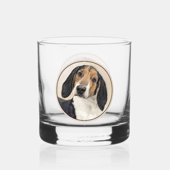 Treeing Walker Coonhound Malerei - Originelle Kuns Whiskyglas (Vorderseite)