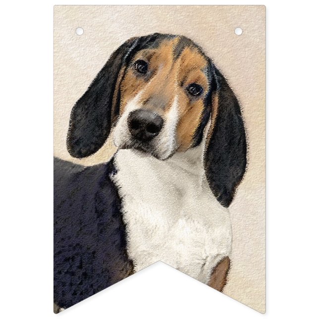 Treeing Walker Coonhound Malerei - Originelle Kuns Wimpelkette (Erste Fahne)