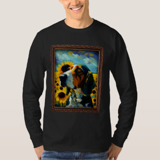 Treeing Walker Coonhound Malerei Sonnenblume Blume T-Shirt