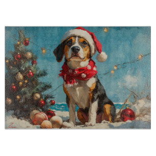 Treeing Walker Coonhound Weihnachts Vintager Stran Schneidebrett