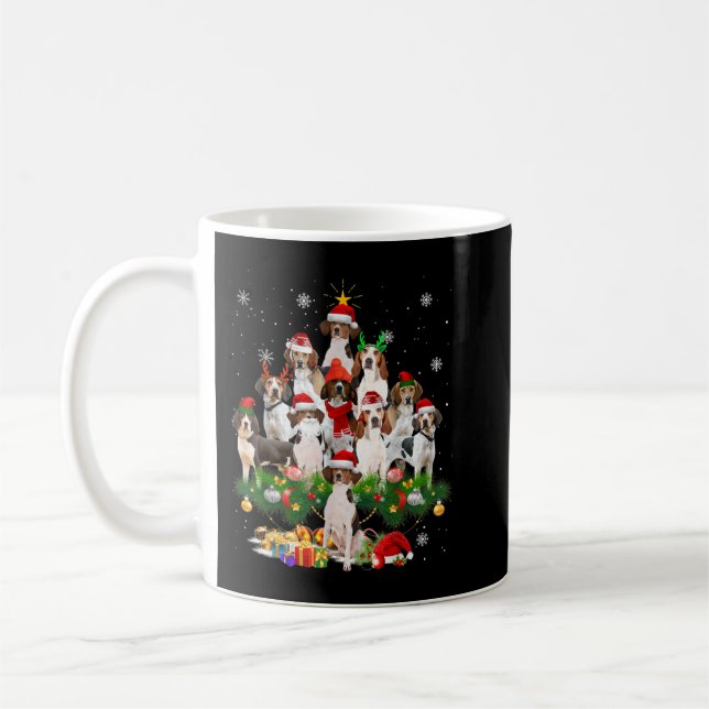 Treeing Walker Coonhound Weihnachtsbaum Lichter Hu Kaffeetasse (Links)