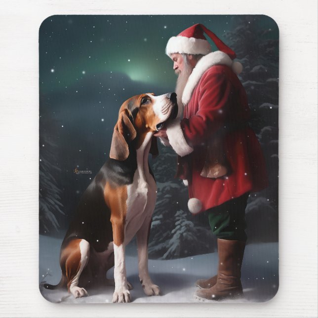 Treeing Walker Coonhound Weihnachtsmann Mousepad (Vorne)